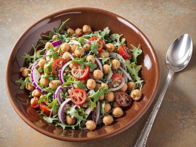 Photo vegetarian chickpea salad