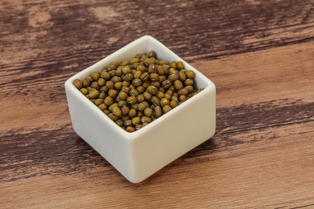 Vegetarian cuisine dry green lentil