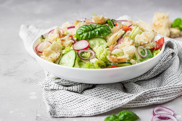 Vegetarian fattoush salad. Lebanese cuisine.