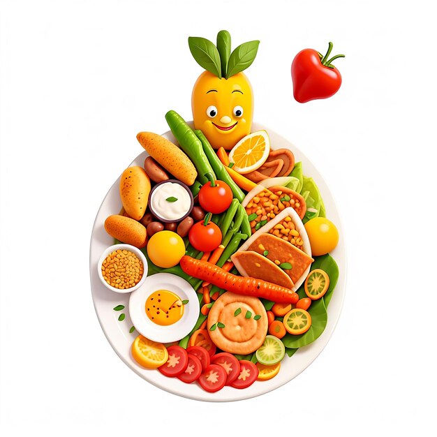 Photo vegetarian food 3d