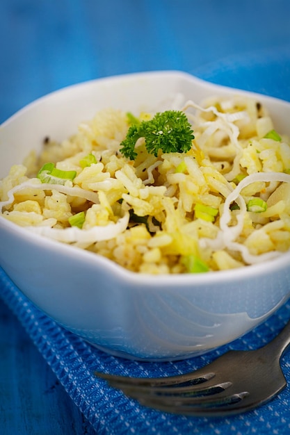 Photo vegetarian leek risotto