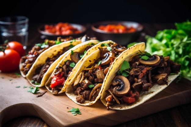 Vegetarian Lentil and Mushroom Tacos