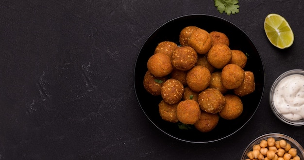 Vegetarian middle eastern dish of chickpea falafel