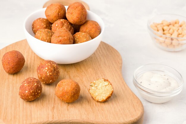 Vegetarian middle eastern dish of chickpea falafel