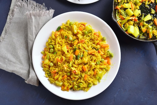 Photo vegetarian pilaf