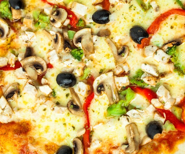 Vegetarian Pizza Background top view