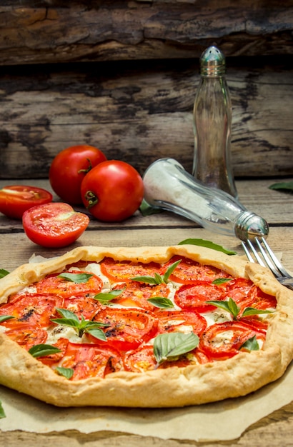 Vegetarian pizza. Selective focus. nature organic food.