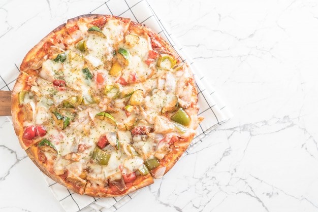 vegetarian pizza on table