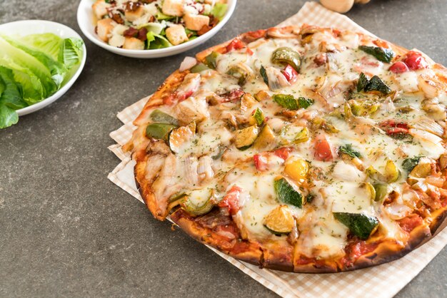 vegetarian pizza on table