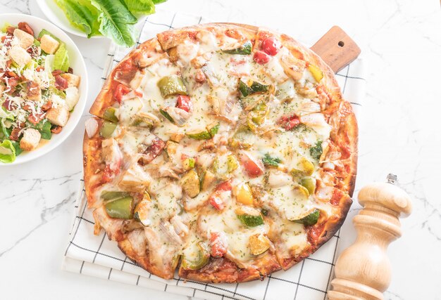 vegetarian pizza on table