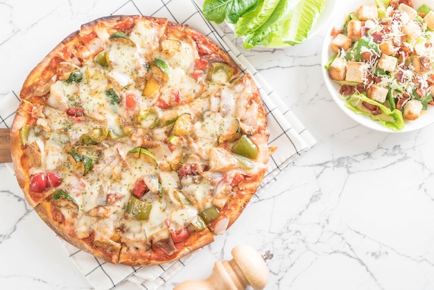 vegetarian pizza on table