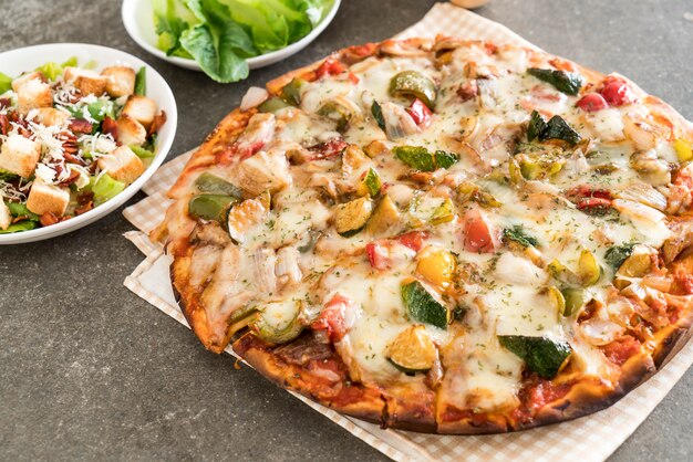 vegetarian pizza on table