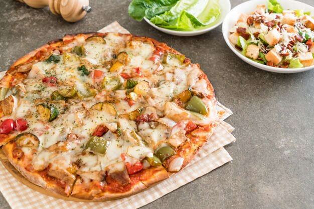 vegetarian pizza on table