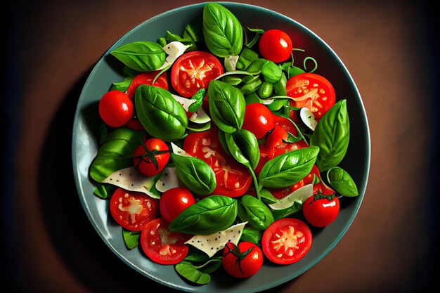vegetarian salad with fresh tomatoes