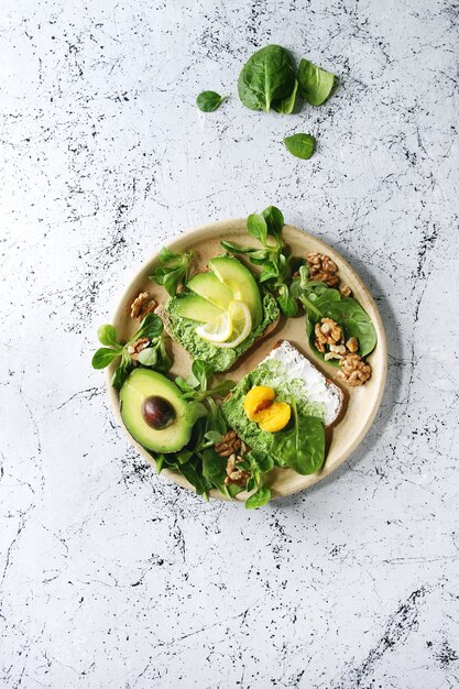 Vegetarian sandwiches with avocado