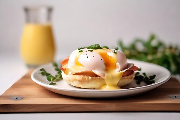 Vegetarian sandwiches with poached egg