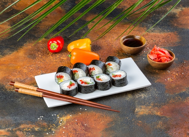 Vegetarian sushi roll set