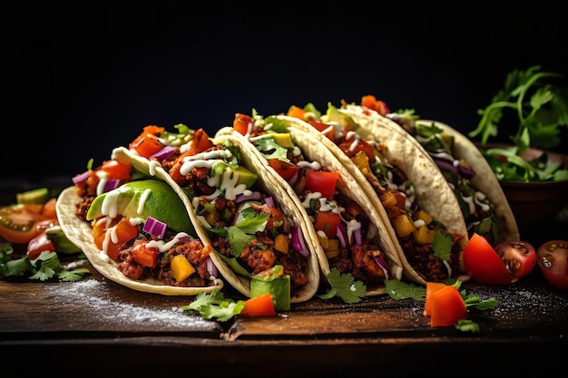 Vegetarian Tacos Bursting with Flavorful Veggies