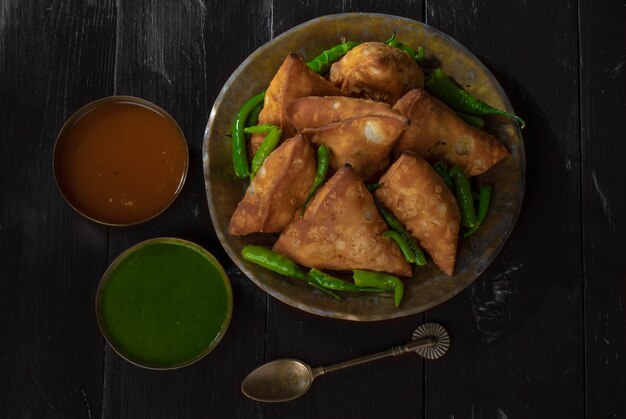 Premium Photo | Vegetarian traditional street food of india