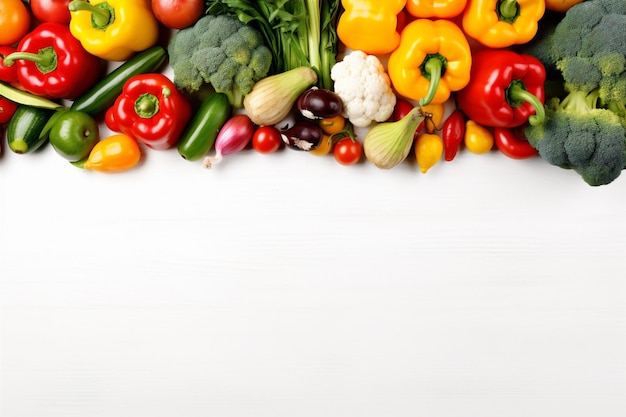 Vegetarisch geel groen geïsoleerd fruit gezonde tomaten groente achtergrond voedsel wit Generatieve AI
