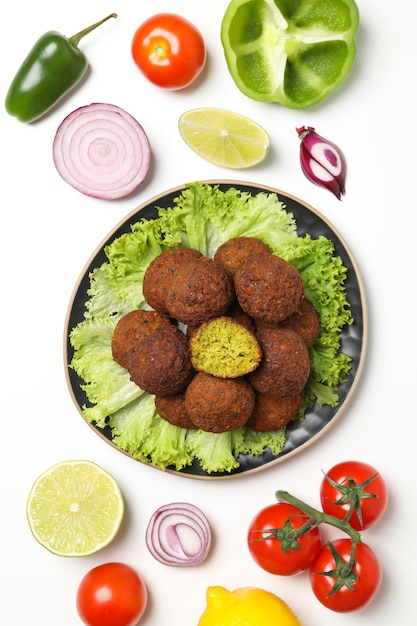 Foto vegetarisch voedselconcept falafel smakelijke falafelballen