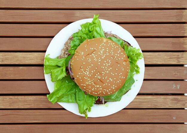 vegetarische burger op bank