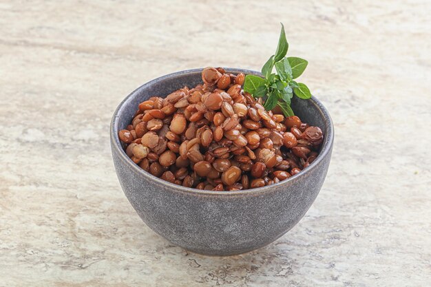 Vegetatian cuisine Boiled lentil in the bowl