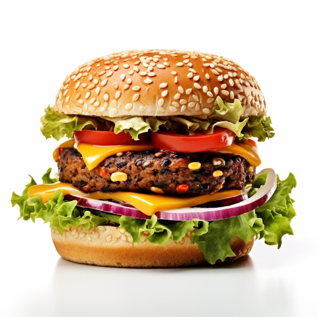 Veggie Burger with white background high quality ul