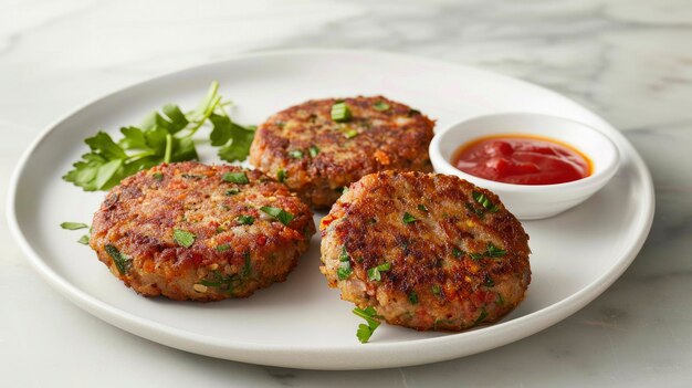 Foto veggie patties op een bord