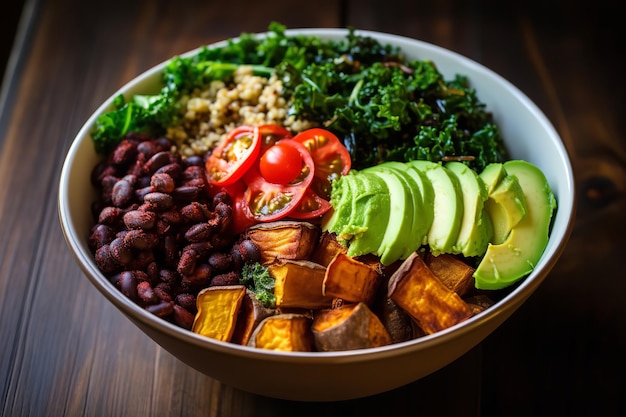 Photo veggie power bowl dinner recipe