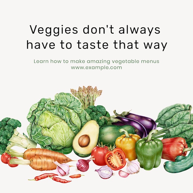 veggie recipe instagram post template