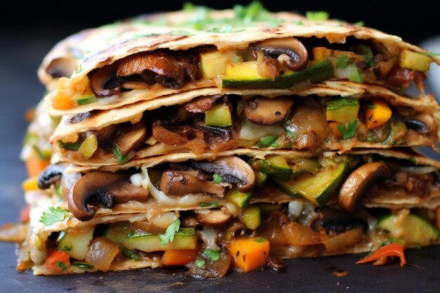 Photo veggieloaded quesadillas with zucchini bell pepp