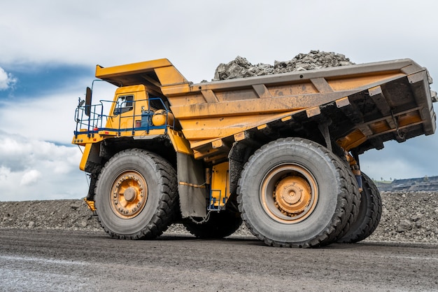 Vehicle on a coal mine view