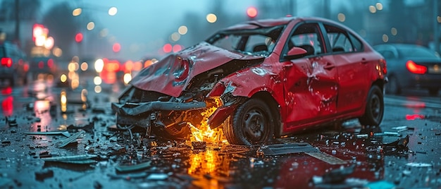 都市道路での車両の衝突