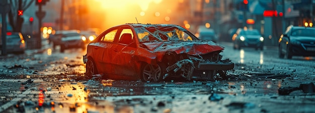 vehicle collision on a city road