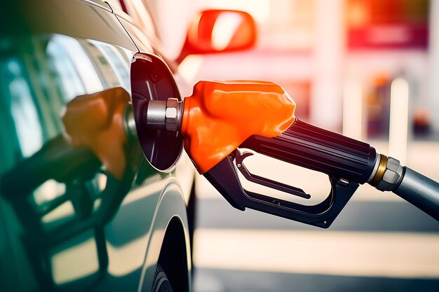 Photo vehicle receiving fuel at a night station urban practicality amid the challenge of rising fuel prices