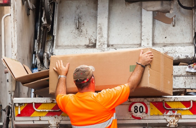 Vehicle used in the recovery of paper and cardboard for recycling in Italy.