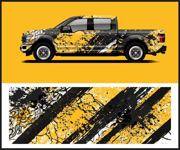 Photo vehicle vinyl wrap sports car adventure vehicle wrap design