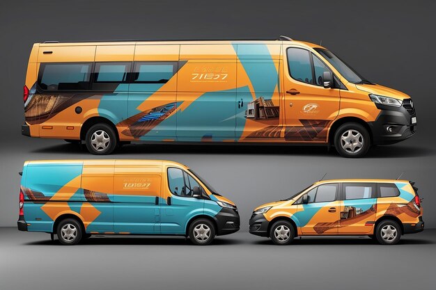 Vehicle wrap mockups cars buses trucks