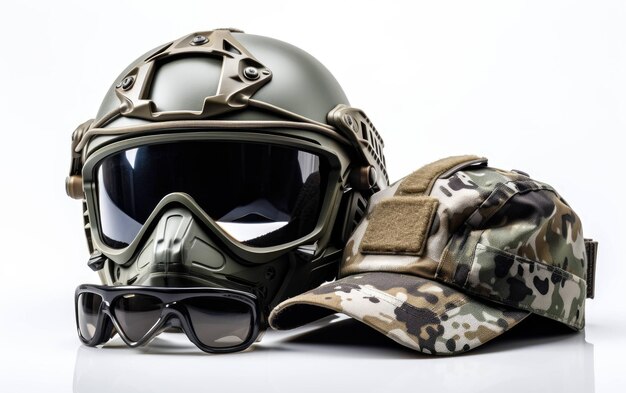 Veiligheid en stijl Airsoft helm op witte achtergrond