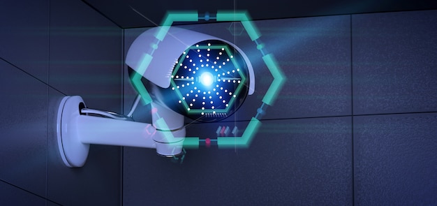 Veiligheidscamera die een ontdekt binnendringen - het 3d teruggeven richten