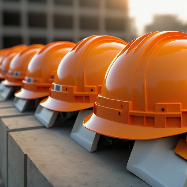 Veiligheidshelmen in de zware industrie of bouwnijverheid