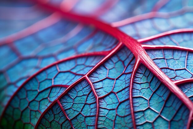 Photo vein network macro shot of a detailed leaf structure