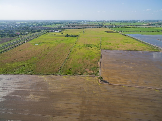 Veld achtergrond bovenaanzicht landschap natuur