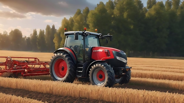 Veld met tractormerken