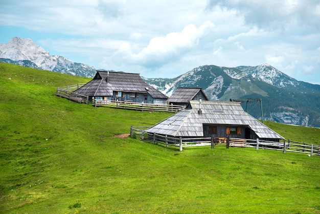 Velika Planina, Slovenië. Prachtig landschap in Slovenië. Bekende plaatsen voor vakantie.