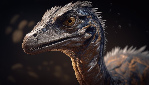 Velociraptor 디지털 아트 일러스트레이션 Generative AI