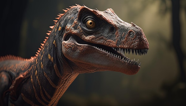 Velociraptor digitale kunstillustratie Generatieve AI