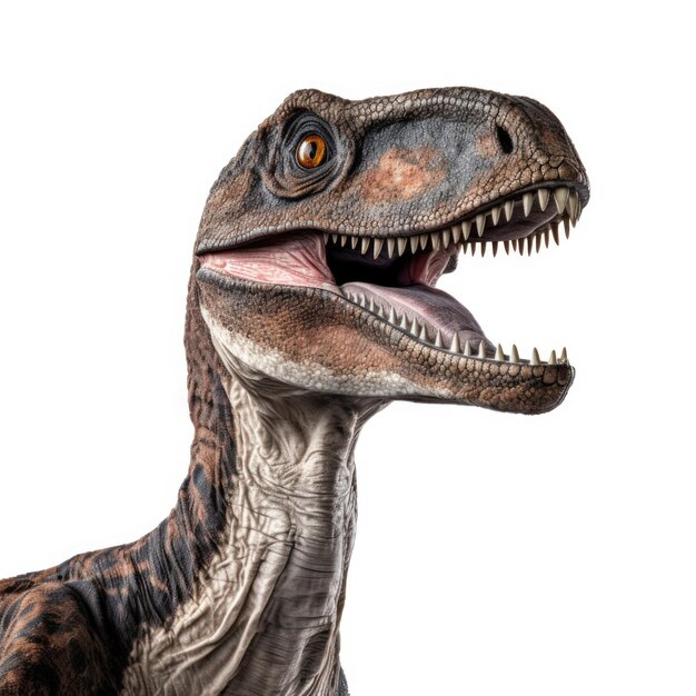 Velociraptor isolated on white background Generative AI