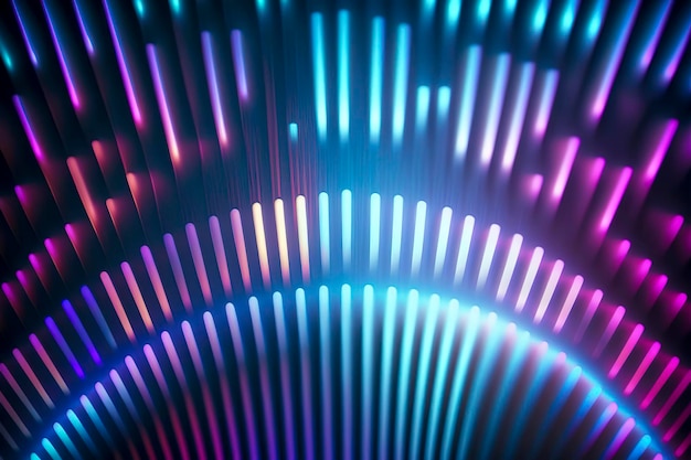 Фото Скорость света: высокотехнологичная концепция, иллюстрирующая скорость и футуристические технологии с помощью неоновых и световых следов, созданных с помощью технологии генеративного искусственного интеллекта.